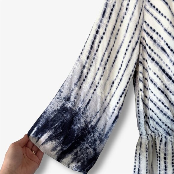 Staccato Flowy Tie Dye Romper Navy and White Womens Large Boho Festival 90s Y2K - Picture 4 of 12